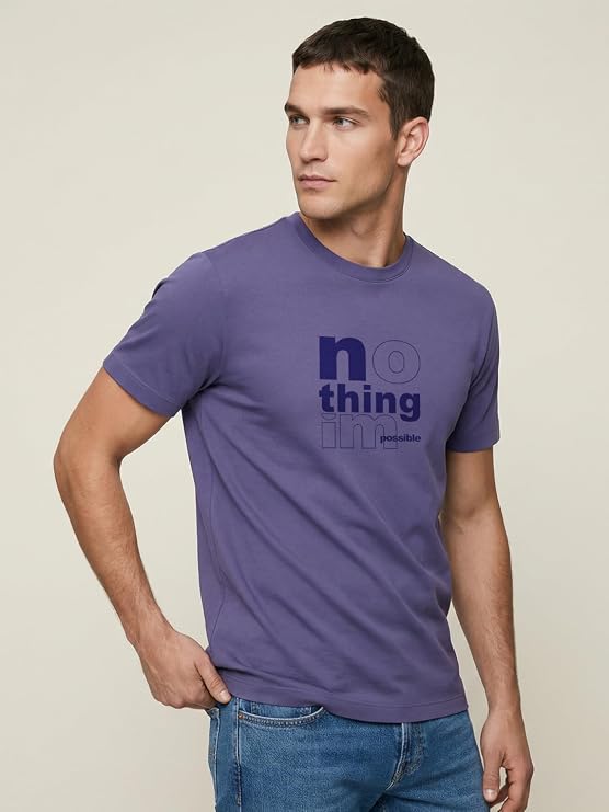 Nobero 100% Cotton T Shirts for Men Stylish | Regular Fit | Graphic Printed T Shirts for Men 180 GSM Combed Cotton | Round Neck Half Sleeve - Image 2