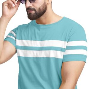AUSK T-Shirt for Mens Double Stripes on Chest